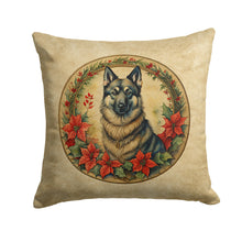 Load image into Gallery viewer, Norwegian Elkhound Christmas Flowers Throw Pillow