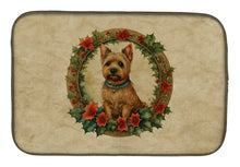 Load image into Gallery viewer, Norwich Terrier Christmas Flowers Dish Drying Mat