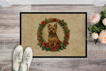 Load image into Gallery viewer, Norwich Terrier Christmas Flowers Doormat
