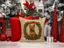 Load image into Gallery viewer, Norwich Terrier Christmas Flowers Throw Pillow