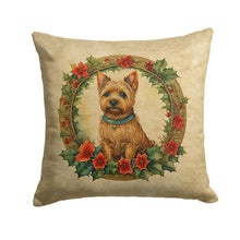 Load image into Gallery viewer, Norwich Terrier Christmas Flowers Throw Pillow