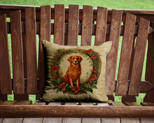 Load image into Gallery viewer, Nova Scotia Duck Tolling Retriever Christmas Flowers Throw Pillow - 14x14 Decorative Pillow – Art for Your Home &amp; Patio