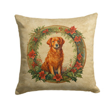 Load image into Gallery viewer, Nova Scotia Duck Tolling Retriever Christmas Flowers Throw Pillow