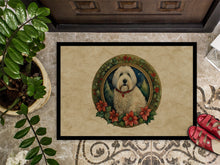 Load image into Gallery viewer, Old English Sheepdog Christmas Flowers Doormat-24x36 Indoor / Outdoor Rug | Made in USA