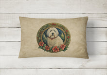 Load image into Gallery viewer, Old English Sheepdog Christmas Flowers Throw Pillow