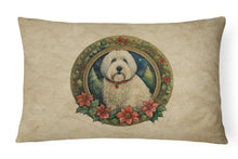 Load image into Gallery viewer, Old English Sheepdog Christmas Flowers Throw Pillow