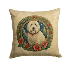 Load image into Gallery viewer, Old English Sheepdog Christmas Flowers Throw Pillow