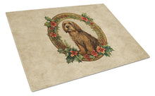 Load image into Gallery viewer, Otterhound Christmas Flowers Glass Cutting Boards – Durable, Decorative Kitchen Art