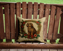 Load image into Gallery viewer, Otterhound Christmas Flowers Throw Pillow - 14x14 Decorative Pillow – Art for Your Home &amp; Patio