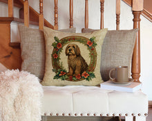 Load image into Gallery viewer, Otterhound Christmas Flowers Throw Pillow - 14x14 Decorative Pillow – Art for Your Home &amp; Patio