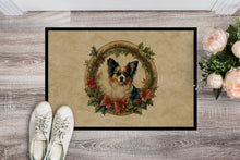 Load image into Gallery viewer, Papillon Christmas Flowers Doormat
