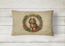 Load image into Gallery viewer, Petit Basset Griffon Vendeen Christmas Flowers Throw Pillow