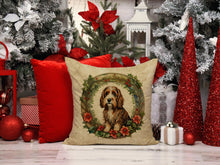 Load image into Gallery viewer, Petit Basset Griffon Vendeen Christmas Flowers Throw Pillow