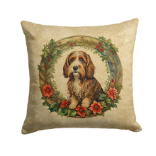 Load image into Gallery viewer, Petit Basset Griffon Vendeen Christmas Flowers Throw Pillow