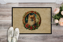 Load image into Gallery viewer, Pomeranian Christmas Flowers Doormat