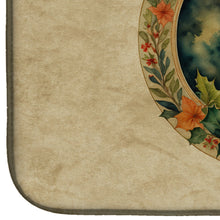 Load image into Gallery viewer, Poodle Christmas Flowers Dish Drying Mat