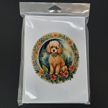 Load image into Gallery viewer, Poodle Christmas Flowers Greeting Cards - Blank Note Cards – 8-Pack of Artist-Designed Cards with Envelopes