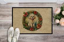 Load image into Gallery viewer, Poodle Christmas Flowers Doormat - 18X27 Indoor / Outdoor Rug | Made in USA