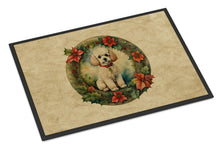 Load image into Gallery viewer, Poodle Christmas Flowers Doormat - 18X27 Indoor / Outdoor Rug | Made in USA