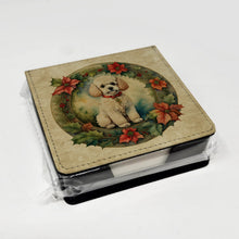 Load image into Gallery viewer, Poodle Christmas Flowers PU Leather Note Paper Holder
