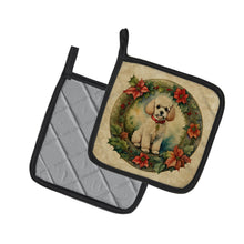 Load image into Gallery viewer, Poodle Christmas Flowers Pot Holders - Set of 2 Decorative Kitchen Helpers | Made in the USA