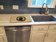 Load image into Gallery viewer, Poodle Christmas Flowers Dish Drying Mat