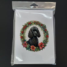 Load image into Gallery viewer, Poodle Christmas Flowers Greeting Cards - Blank Note Cards – 8-Pack of Artist-Designed Cards with Envelopes