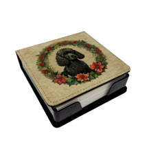 Load image into Gallery viewer, Poodle Christmas Flowers PU Leather Note Paper Holder