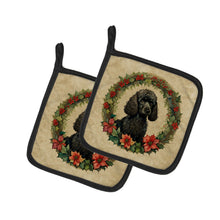 Load image into Gallery viewer, Poodle Christmas Flowers Pot Holders - Set of 2 Decorative Kitchen Helpers | Made in the USA