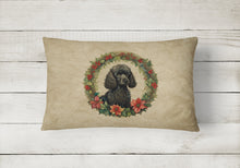 Load image into Gallery viewer, Poodle Christmas Flowers Throw Pillow