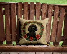 Load image into Gallery viewer, Poodle Christmas Flowers Throw Pillow - 14x14 Decorative Pillow – Art for Your Home &amp; Patio
