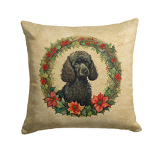 Load image into Gallery viewer, Poodle Christmas Flowers Throw Pillow
