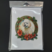 Load image into Gallery viewer, Poodle Christmas Flowers Greeting Cards - Blank Note Cards – 8-Pack of Artist-Designed Cards with Envelopes