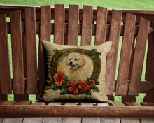 Load image into Gallery viewer, Poodle Christmas Flowers Throw Pillow - 14x14 Decorative Pillow – Art for Your Home &amp; Patio
