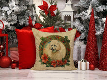 Load image into Gallery viewer, Poodle Christmas Flowers Throw Pillow