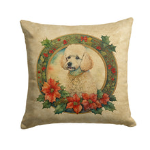 Load image into Gallery viewer, Poodle Christmas Flowers Throw Pillow