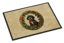 Load image into Gallery viewer, Portuguese Water Dog Christmas Flowers Doormat-24x36 Indoor / Outdoor Rug | Made in USA