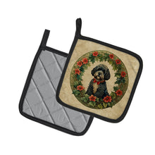 Load image into Gallery viewer, Portuguese Water Dog Christmas Flowers Pot Holders - Set of 2 Decorative Kitchen Helpers | Made in the USA
