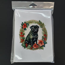 Load image into Gallery viewer, Pug Christmas Flowers Greeting Cards - Blank Note Cards – 8-Pack of Artist-Designed Cards with Envelopes