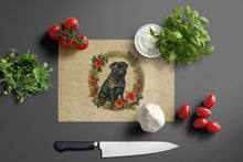 Load image into Gallery viewer, Pug Christmas Flowers Glass Cutting Boards – Durable, Decorative Kitchen Art