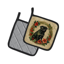 Load image into Gallery viewer, Pug Christmas Flowers Pot Holders - Set of 2 Decorative Kitchen Helpers | Made in the USA