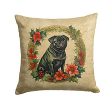 Load image into Gallery viewer, Pug Christmas Flowers Throw Pillow