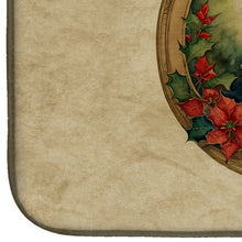 Load image into Gallery viewer, Pug Christmas Flowers Dish Drying Mat