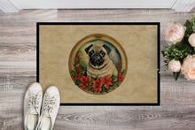 Load image into Gallery viewer, Pug Christmas Flowers Doormat-24x36 Indoor / Outdoor Rug | Made in USA