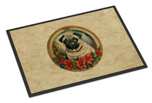 Load image into Gallery viewer, Pug Christmas Flowers Doormat - 18X27 Indoor / Outdoor Rug | Made in USA