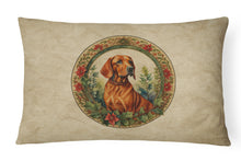 Load image into Gallery viewer, Red Redbone Coonhound Christmas Flowers Throw Pillow