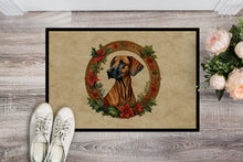 Load image into Gallery viewer, Rhodesian Ridgeback Christmas Flowers Doormat