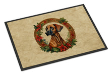 Load image into Gallery viewer, Rhodesian Ridgeback Christmas Flowers Doormat