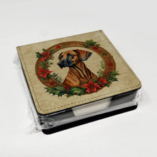 Load image into Gallery viewer, Rhodesian Ridgeback Christmas Flowers PU Leather Note Paper Holder