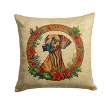Load image into Gallery viewer, Rhodesian Ridgeback Christmas Flowers Throw Pillow - 14x14 Decorative Pillow – Art for Your Home &amp; Patio